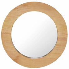 Wandspiegel rond 40 cm teakhout