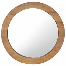 Wandspiegel rond 60 cm teakhout