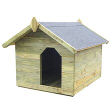Hondenhok voor tuin met opklapbaar dak ge&iuml;mpregneerd grenenhout