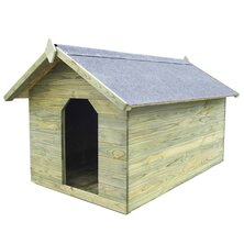 Hondenhok met opklapbaar dak ge&iuml;mpregneerd grenenhout