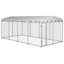 Hondenkennel voor buiten met dak 8x4x2,3 m