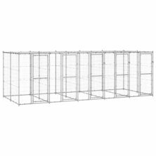 Hondenkennel met dak 12,1 m&sup2; gegalvaniseerd staal