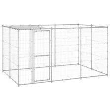 Hondenkennel met dak 7,26 m&sup2; gegalvaniseerd staal