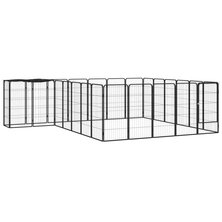 Hondenkennel 26 panelen 50x100 cm gepoedercoat staal zwart