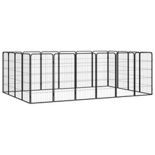 Hondenkennel 20 panelen 50 x 100 cm gepoedercoat staal zwart