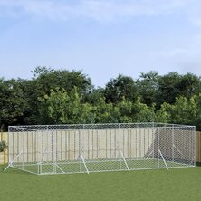 Hondenkennel voor buiten 8x4x2 m gegalvaniseerd staal zilver