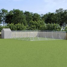 Hondenkennel met dak 12x12x2,5 m gegalvaniseerd staal zilver