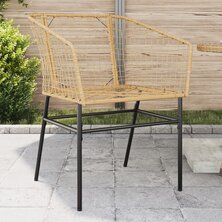 Tuinstoel bruin poly rattan 2 st