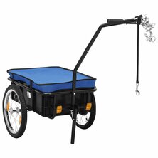 Fietstrailer/trekwagen 155x60x83 cm staal blauw