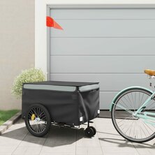 Fietstrailer 45 kg ijzer zwart en grijs