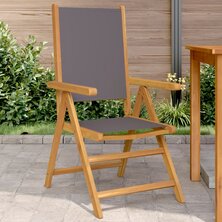 Tuinstoelen 2 st inklapbaar acaciahout en stof antracietkleurig