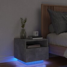 Nachtkastje met LED-verlichting 40x39x37 cm betongrijs