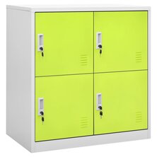 Lockerkast 90x45x92,5 cm staal lichtgrijs en groen