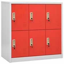 Lockerkast 90x45x92,5 cm staal lichtgrijs en rood