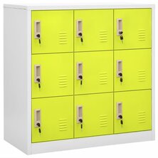 Lockerkast 90x45x92,5 cm staal lichtgrijs en groen