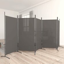 Kamerscherm met 5 panelen 433x180 cm stof antracietkleurig