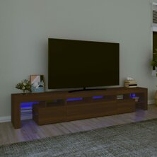 Tv-meubel met LED-verlichting 230x36,5x40 cm bruin eikenkleur