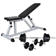 Trainingsbank met halterset 60,5 kg