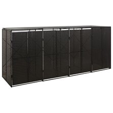 Containerberging viervoudig 274x80x117 cm poly rattan zwart