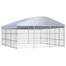 Hondenkennel voor buiten met dak 450x450x200 cm