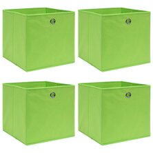 Opbergboxen 4 st 32x32x32 cm stof groen