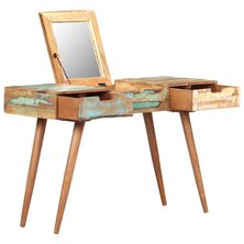 Kaptafel met spiegel 112x45x76 cm massief gerecycled hout