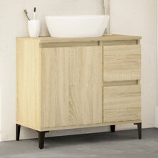 Badkamerkast 65x33x60 cm bewerkt hout sonoma eikenkleurig