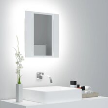 Badkamerkast met spiegel en LED 40x12x45 cm acryl wit