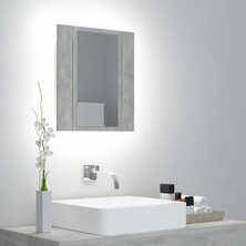 Badkamerkast met spiegel en LED 40x12x45 cm acryl betongrijs