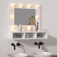 Spiegelkast met LED-verlichting 60x31,5x62 cm wit