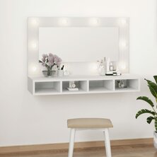 Spiegelkast met LED-verlichting 90x31,5x62 cm wit