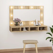 Spiegelkast met LED-verlichting 90x31,5x62 cm sonoma eikenkleur