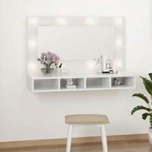 Spiegelkast met LED-verlichting 90x31,5x62 cm hoogglans wit
