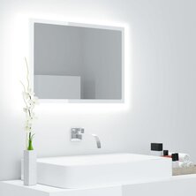 Badkamerspiegel LED 60x8,5x37 cm acryl hoogglans wit