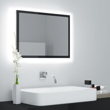 Badkamerspiegel LED 60x8,5x37 cm acryl hoogglans zwart