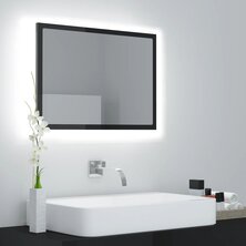 Badkamerspiegel LED 60x8,5x37 cm acryl hoogglans grijs