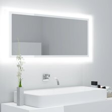 Badkamerspiegel LED 100x8,5x37 cm acryl hoogglans wit