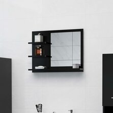 Badkamerspiegel 60x10,5x45 cm bewerkt hout zwart