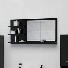 Badkamerspiegel 90x10,5x45 cm bewerkt hout zwart