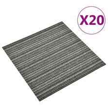 Tapijttegels 20 st 5 m&sup2; 50x50 cm gestreept antraciet