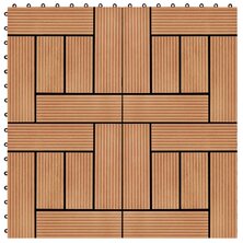 Terrastegels 30x30 cm 1 m&sup2; HKC teakkleur 11 st