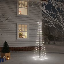 Kerstboom met grondpin 108 LED&apos;s koudwit 180 cm