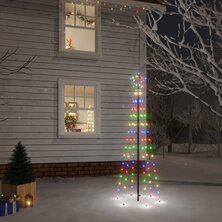 Kerstboom met grondpin 108 LED&apos;s meerkleurig 180 cm