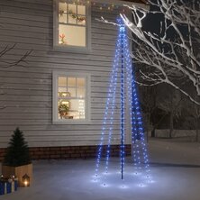 Kerstboom met grondpin 310 LED&apos;s blauw 300 cm