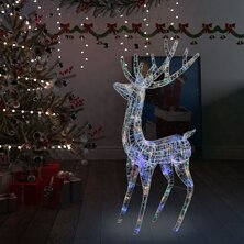 Kerstdecoratie rendier 250 LED&apos;s meerkleurig 180 cm acryl