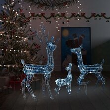 Kerstversiering rendierfamilie 300 LED&apos;s koudwit acryl