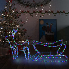 Kerstdecoratie rendier en slee 252 LED&apos;s