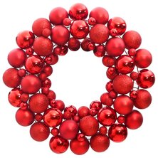 Kerstkrans 45 cm polystyreen rood