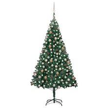 Kunstkerstboom met verlichting en kerstballen 240 cm groen