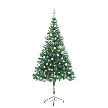 Kunstkerstboom met verlichting en kerstballen 546 takken 180 cm